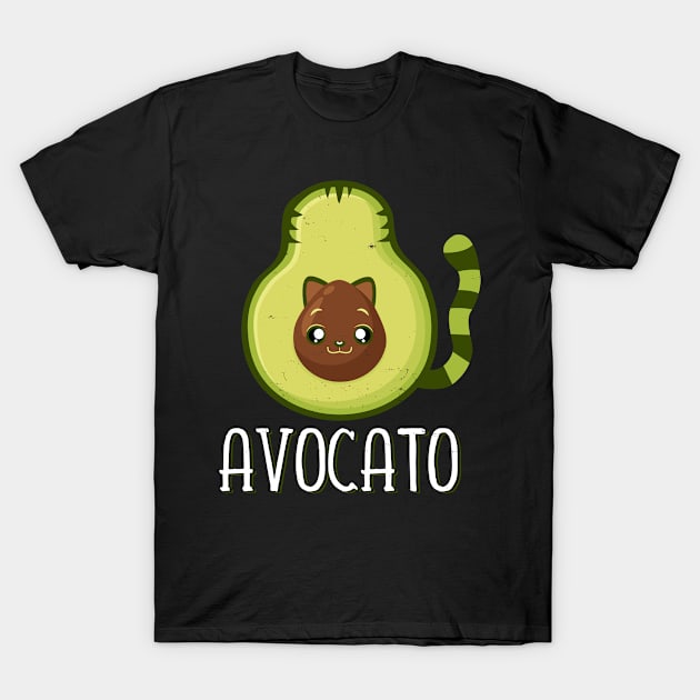 Avogato | Funny Cute Avocado Cat T-Shirt by swissles